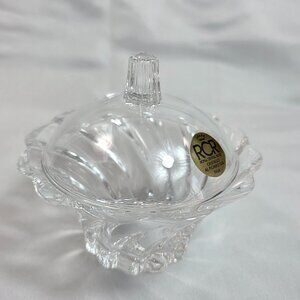 Vintage Royal Crystal Rock 24% Lead Crystal Trinket Box with Lid Italy